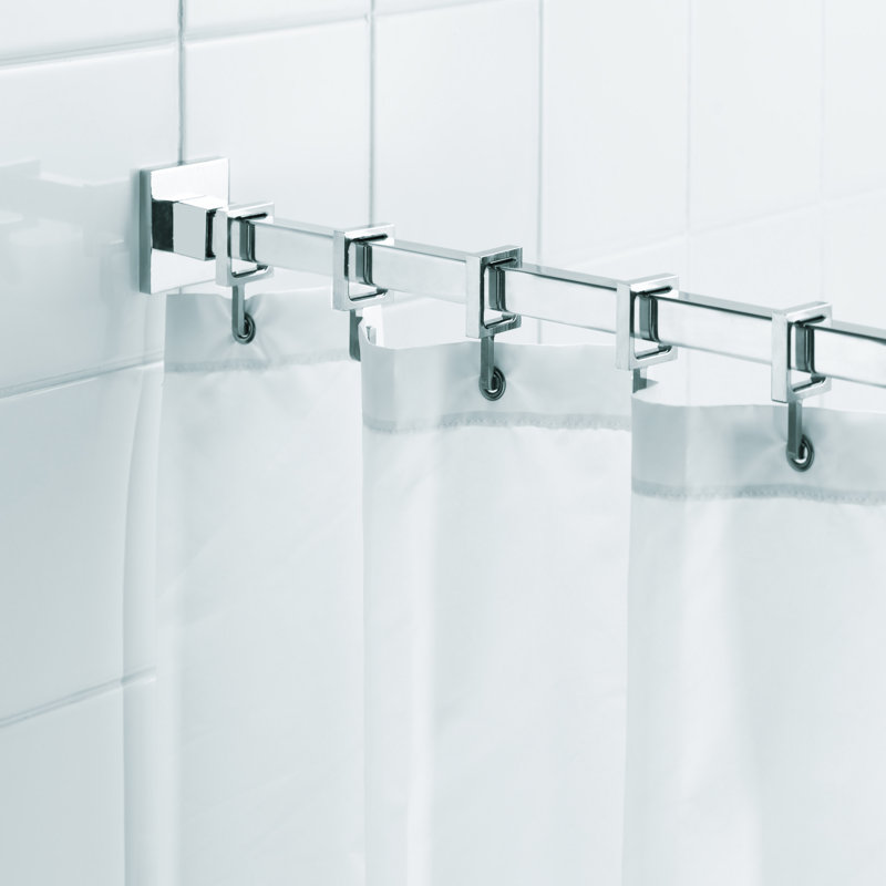 Croydex Luxury 98.25" Adjustable Straight Fixed Shower Curtain Rod